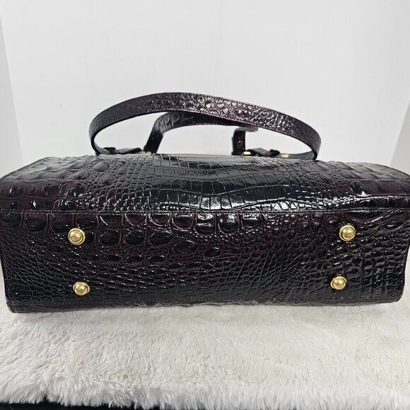 Brahmin Chocolate Croc Embossed Shoulder Bag Classic - Picture 10 of 16